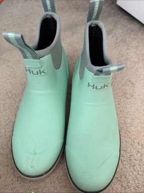 Huk Mint Green Kids Waterproof Pull-On Rain Boots